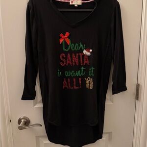 Poof! Festive Black Christmas Top